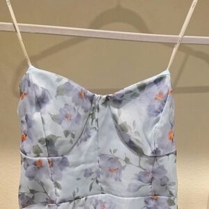 LULU'S Floral Spaghetti Strap Maxi Dress